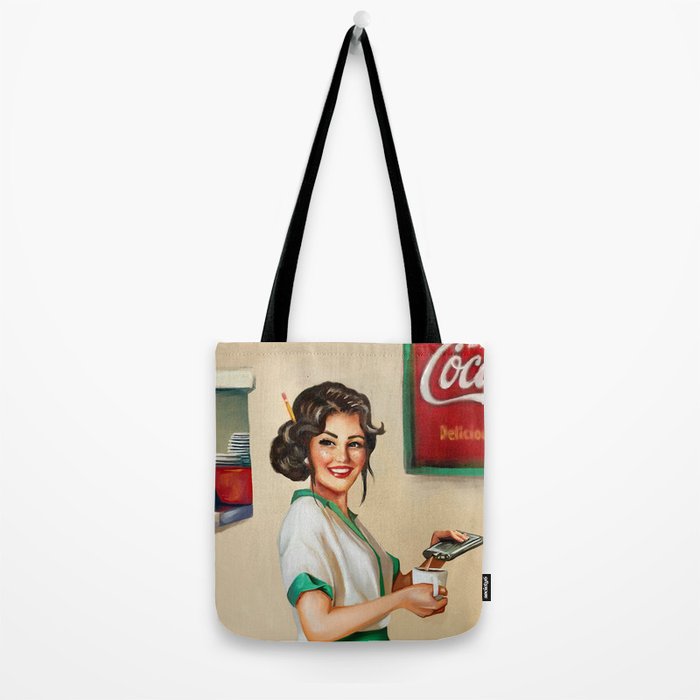 Diner Pinup Girl Tote Bag Gallery Image 2