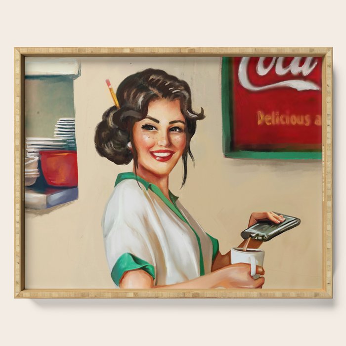 Diner Pinup Girl Serving Tray Gallery Image 1