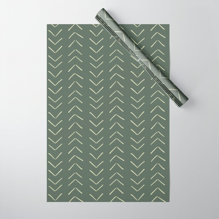 Boho Big Arrows in Leaf Green Wrapping Paper Gallery Image 1