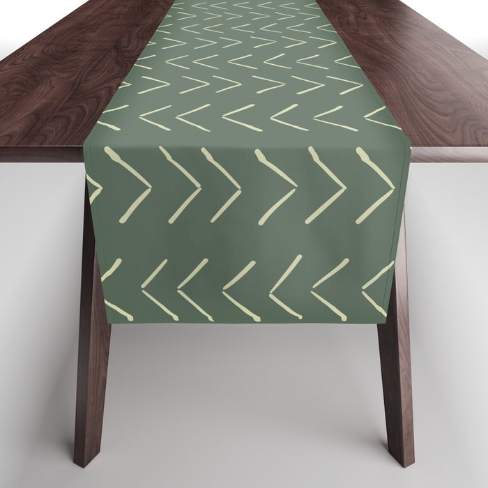 Boho Big Arrows in Leaf Green Table Runner Gallery Image 1