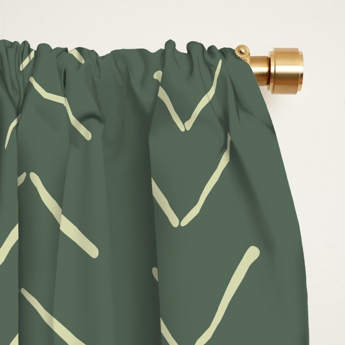 Boho Big Arrows in Leaf Green Window Curtain Gallery Image 2