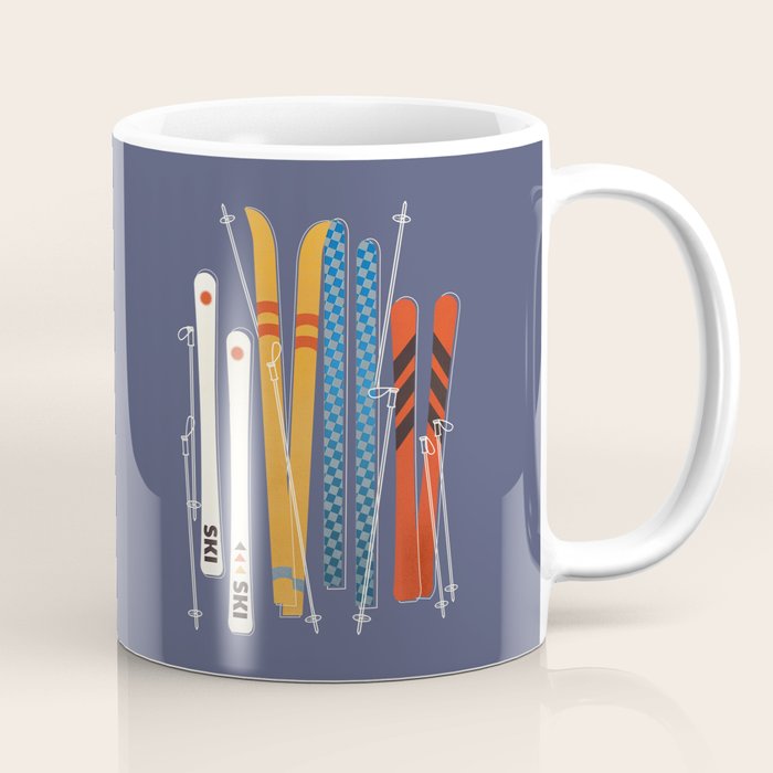 Retro Colorful Skis Coffee Mug Gallery Image 1