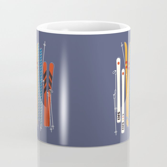Retro Colorful Skis Coffee Mug Gallery Image 4