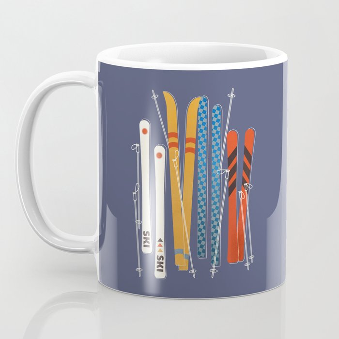 Retro Colorful Skis Coffee Mug Gallery Image 3