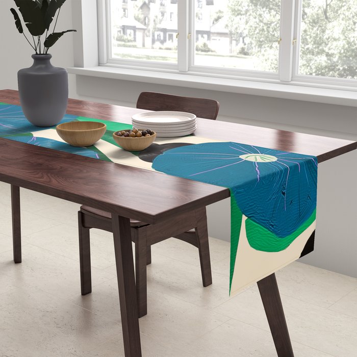 Blue Petunia Study Table Runner Gallery Image 2