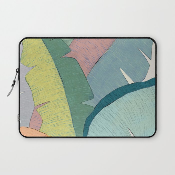 Banana leaves pastel colors Laptop Sleeve Gallery Image 1
