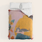 Woman with Cat and Autumn Bouquet Comforter Gallery Image 6