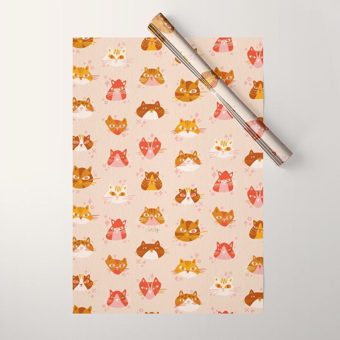 Cat Faces Collection - Retro Wrapping Paper Gallery Image 1