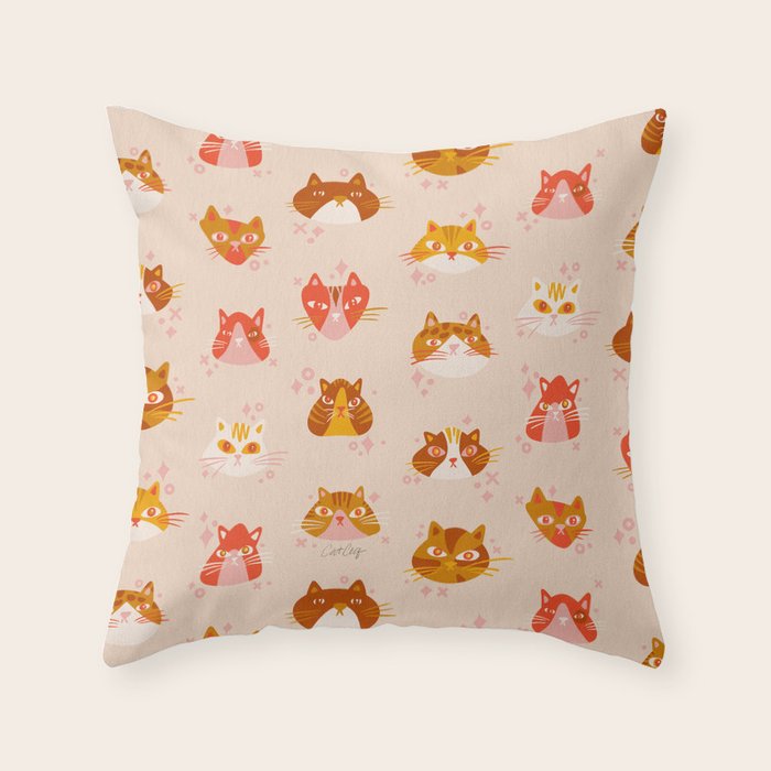 Cat Faces Collection - Retro Throw Pillow Gallery Image 6
