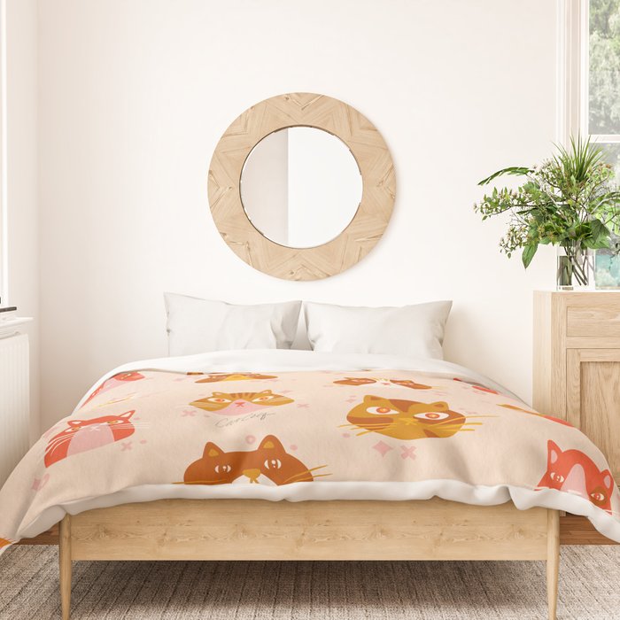 Cat Faces Collection - Retro Duvet Cover Gallery Image 3