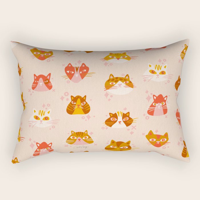 Cat Faces Collection - Retro Rectangular Pillow Gallery Image 1