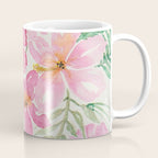 Tropical Pink Hibiscus Watercolor Flowers Coffee Mug Gallery Image 1