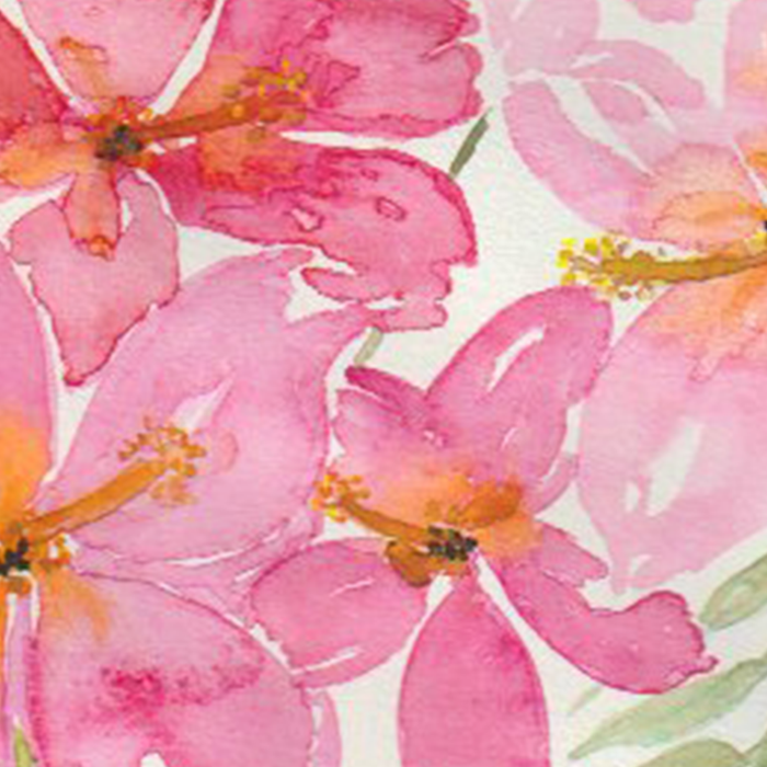 Tropical Pink Hibiscus Watercolor Flowers Coffee Mug Gallery Image 2