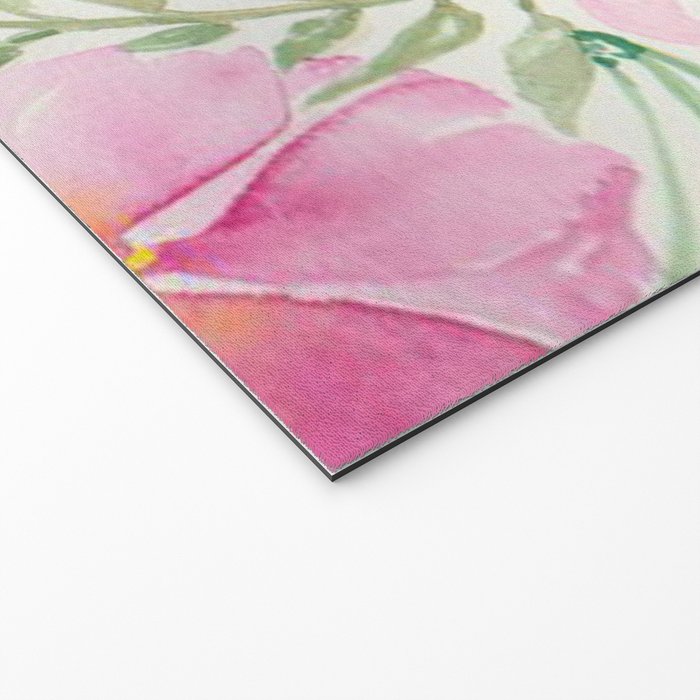 Tropical Pink Hibiscus Watercolor Flowers Welcome Mat Gallery Image 2