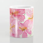 Tropical Pink Hibiscus Watercolor Flowers Coffee Mug Gallery Image 4
