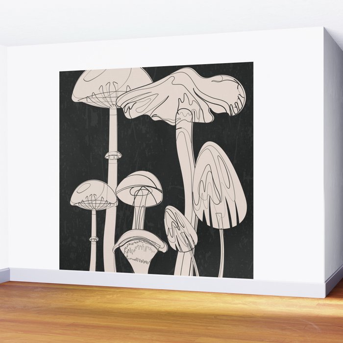 Abstract Mushrooms 7 Wall Mural Gallery Image 2