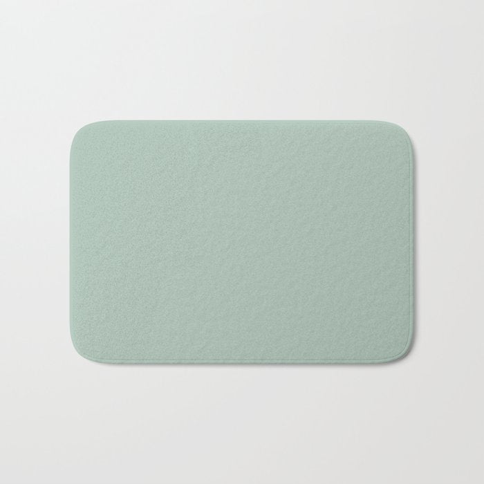 Light Celadon Blue Green Teal Mint Soft Pastel Solid Color Bath Mat Gallery Image 1