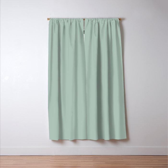 Light Celadon Blue Green Teal Mint Soft Pastel Solid Color Window Curtain Gallery Image 3