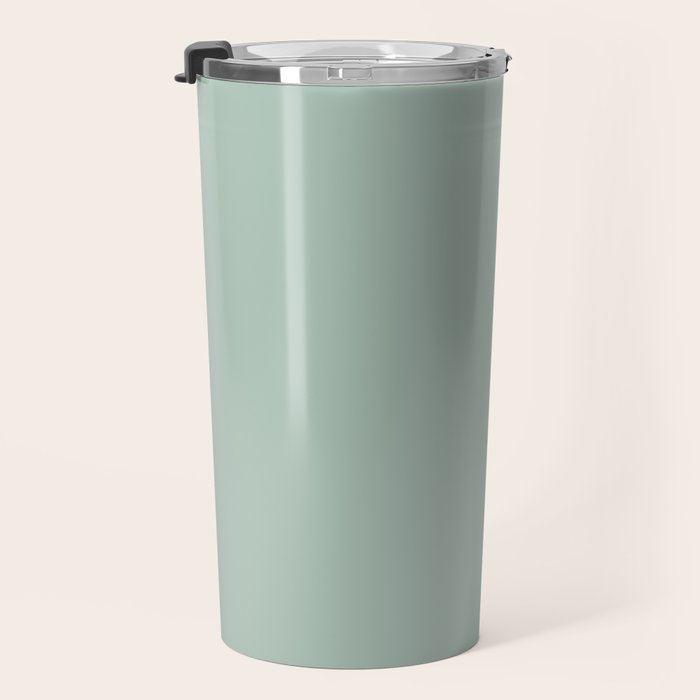 Light Celadon Blue Green Teal Mint Soft Pastel Solid Color Travel Mug Gallery Image 3