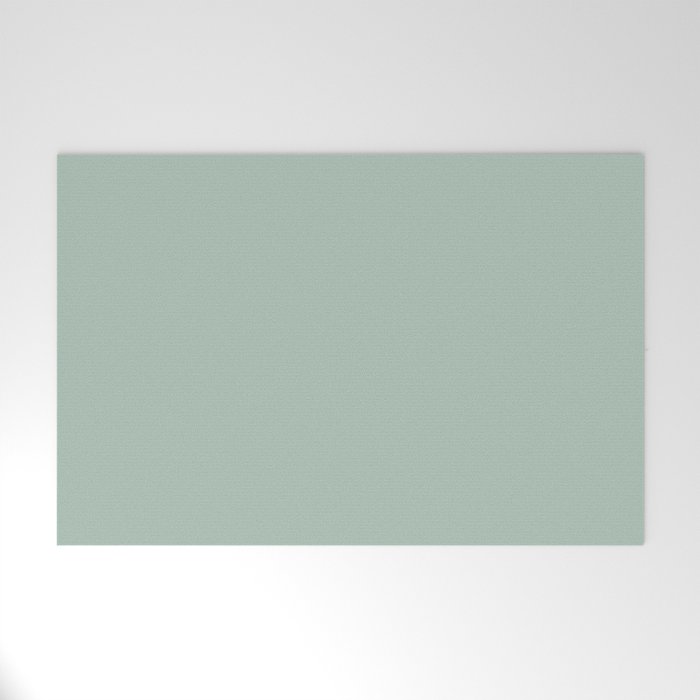 Light Celadon Blue Green Teal Mint Soft Pastel Solid Color Welcome Mat Gallery Image 1