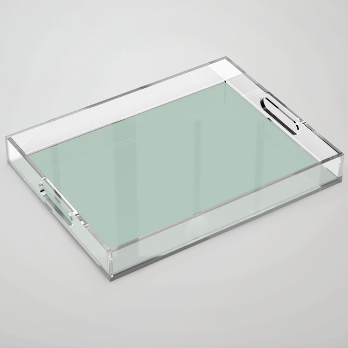 Light Celadon Blue Green Teal Mint Soft Pastel Solid Color Acrylic Tray Gallery Image 1