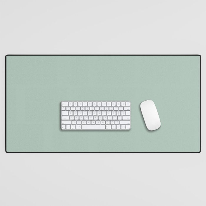 Light Celadon Blue Green Teal Mint Soft Pastel Solid Color Desk Mat Gallery Image 1