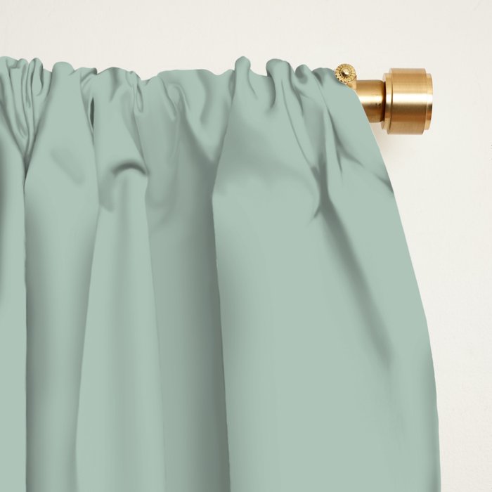 Light Celadon Blue Green Teal Mint Soft Pastel Solid Color Window Curtain Gallery Image 2