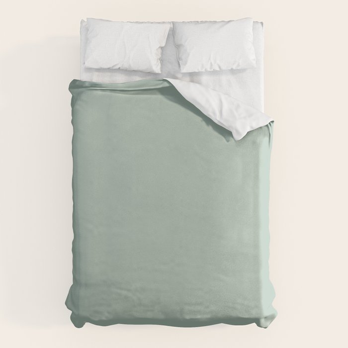 Light Celadon Blue Green Teal Mint Soft Pastel Solid Color Duvet Cover Gallery Image 1