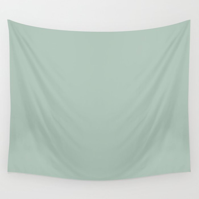 Light Celadon Blue Green Teal Mint Soft Pastel Solid Color Wall Tapestry Gallery Image 1