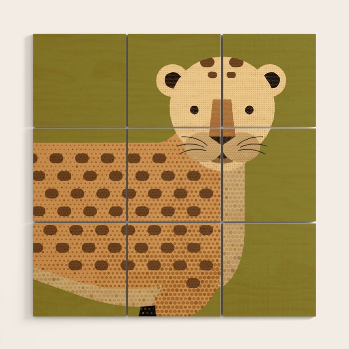 Whimsy Leopard Wood Wall Art Gallery Image 1