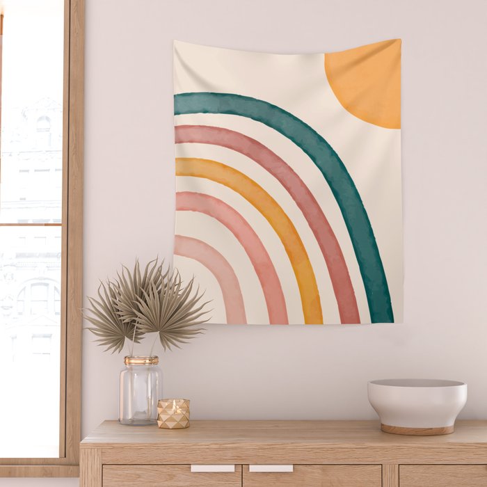 Abstract Colors of the Rainbow Wall Tapestry Gallery Image 2