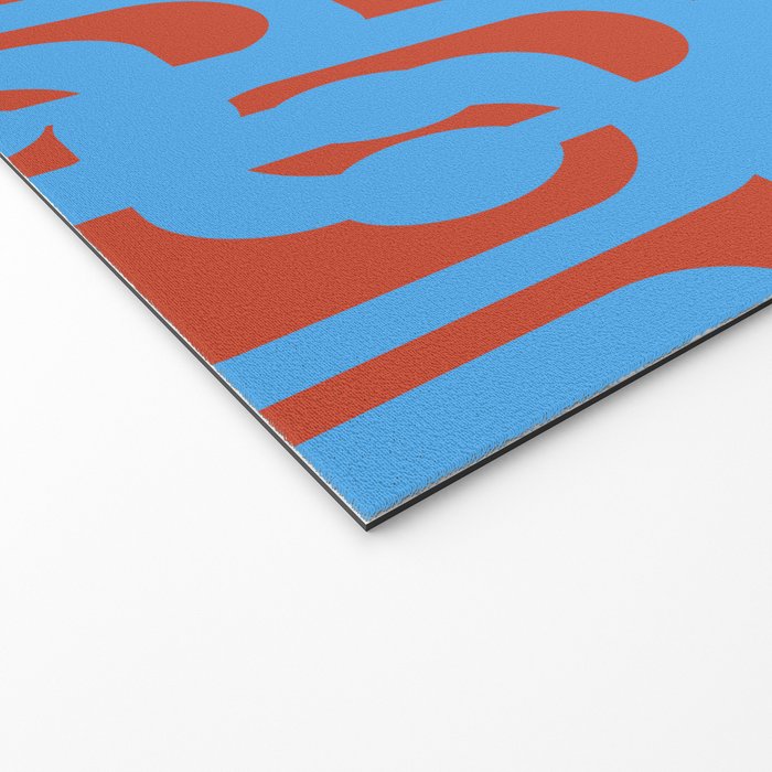 Mid Century Modern Contemporary Loop Pattern Blue and Red Welcome Mat Gallery Image 2
