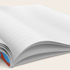 Mid Century Modern Contemporary Loop Pattern Blue and Red Notebook Gallery Image 2