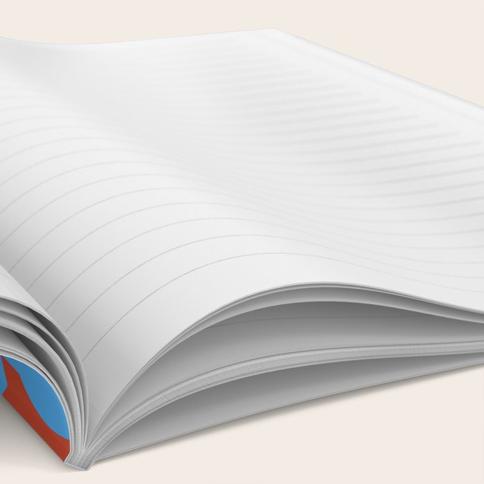 Mid Century Modern Contemporary Loop Pattern Blue and Red Notebook Gallery Image 2