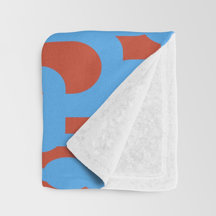 Mid Century Modern Contemporary Loop Pattern Blue and Red Throw Blanket Gallery Image 3