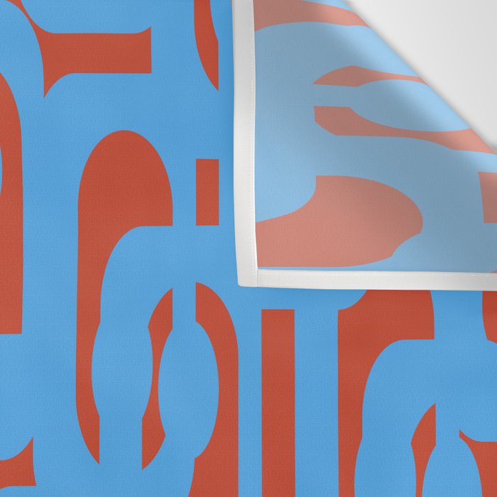 Mid Century Modern Contemporary Loop Pattern Blue and Red Wall Tapestry Gallery Image 3