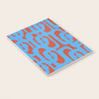 Mid Century Modern Contemporary Loop Pattern Blue and Red Notebook Gallery Image 3