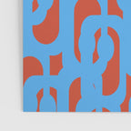 Mid Century Modern Contemporary Loop Pattern Blue and Red Poster Gallery Image 3