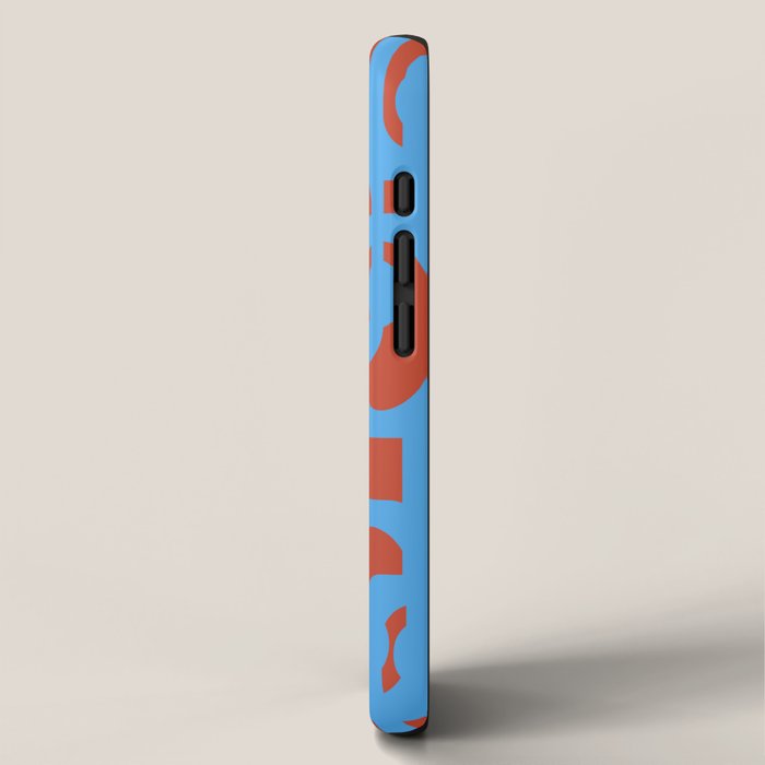 Mid Century Modern Contemporary Loop Pattern Blue and Red iPhone Case Gallery Image 2