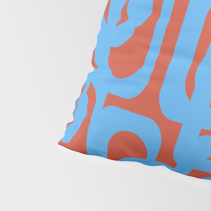 Mid Century Modern Contemporary Loop Pattern Blue and Red Pillow Sham Gallery Image 4