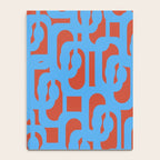 Mid Century Modern Contemporary Loop Pattern Blue and Red Notebook Gallery Image 4