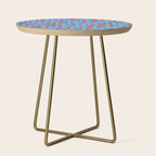 Mid Century Modern Contemporary Loop Pattern Blue and Red Side Table Gallery Image 1