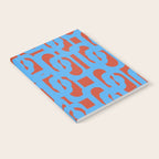 Mid Century Modern Contemporary Loop Pattern Blue and Red Notebook Gallery Image 2