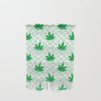 Funny retro weed leaf cartoon sticker pattern Wall Hanging Gallery Image 1