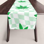 Funny retro weed leaf cartoon sticker pattern Table Runner Gallery Image 1