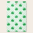 Funny retro weed leaf cartoon sticker pattern Cutting Board Gallery Image 1