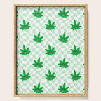 Funny retro weed leaf cartoon sticker pattern Serving Tray Gallery Image 1