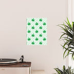 Funny retro weed leaf cartoon sticker pattern Poster Gallery Image 2