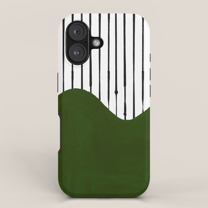 lines and wave (green) iPhone Case Gallery Image 1