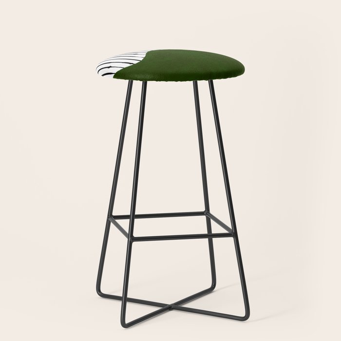 lines and wave (green) Stool Gallery Image 1